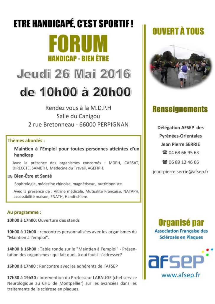 Programme du Forum-Handicap Bien être