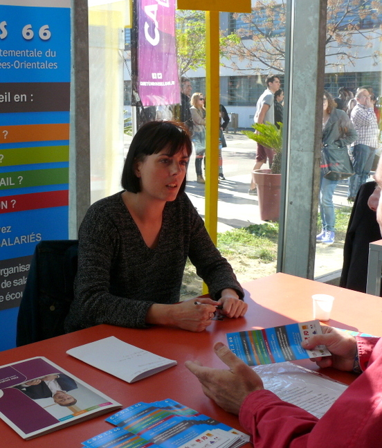 Alice Bayssière au forum pour l'emploi à Canet en Roussillon