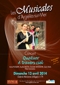 Concert de flûtes traversières à Argelès-sur-Mer le 13 avril