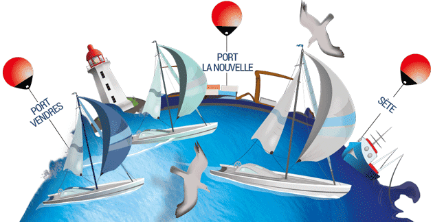 1ère édition de la régate du « Triangle du Lion » par la société nautique de la Côte Vermeille en partenariat avec le club nautique de Port-La-Nouvelle et la société nautique de Sète