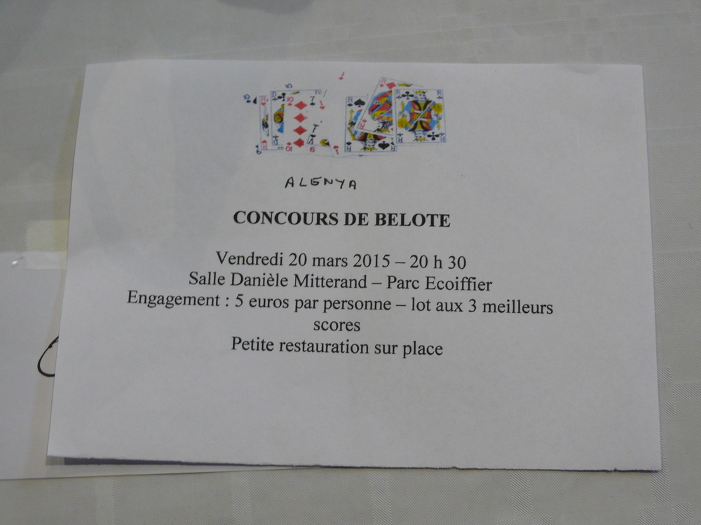 Concours de belote à Alénya