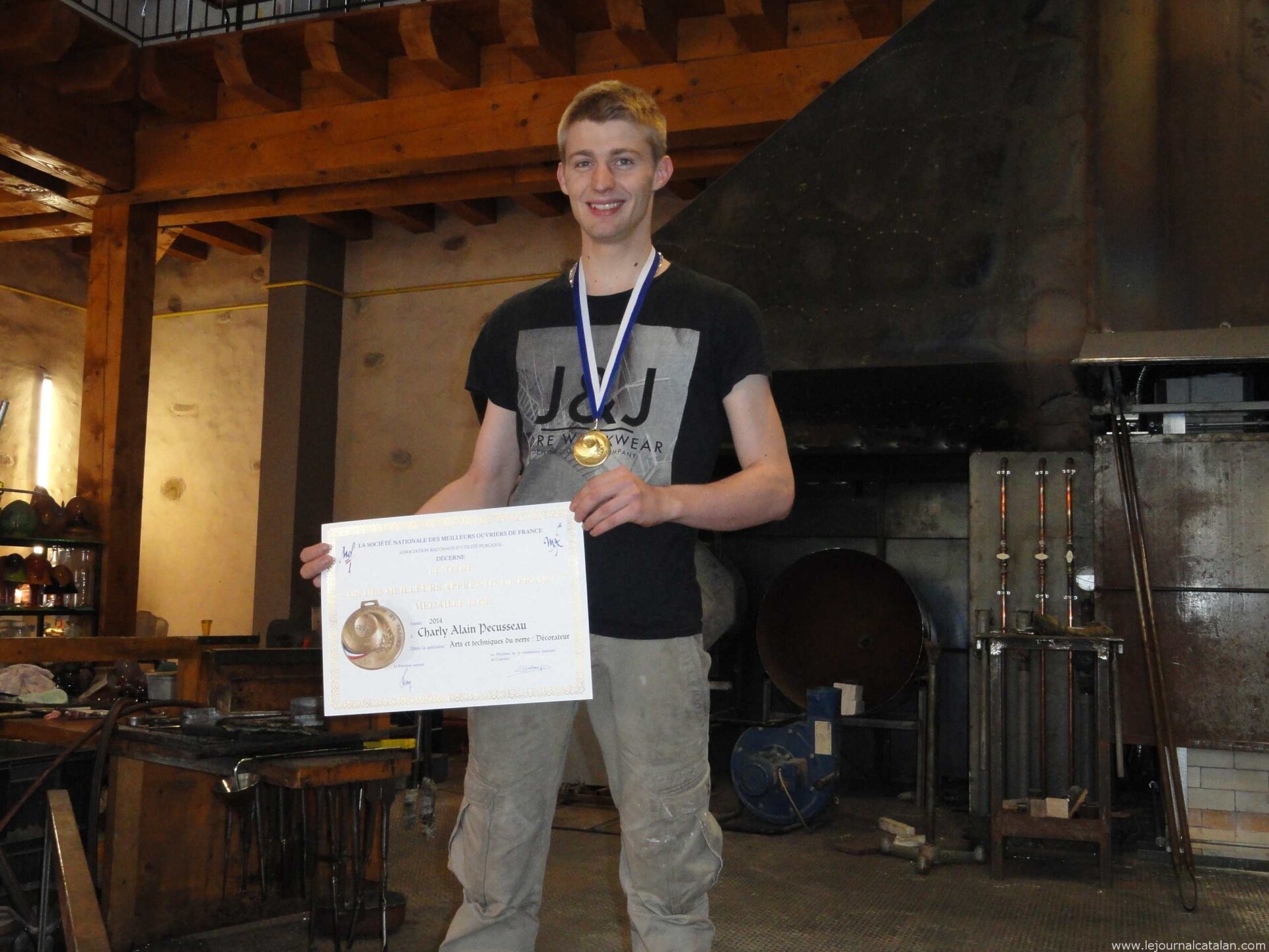 Une médaille d’Or pour l’apprenti verrier Charly Pécusseau