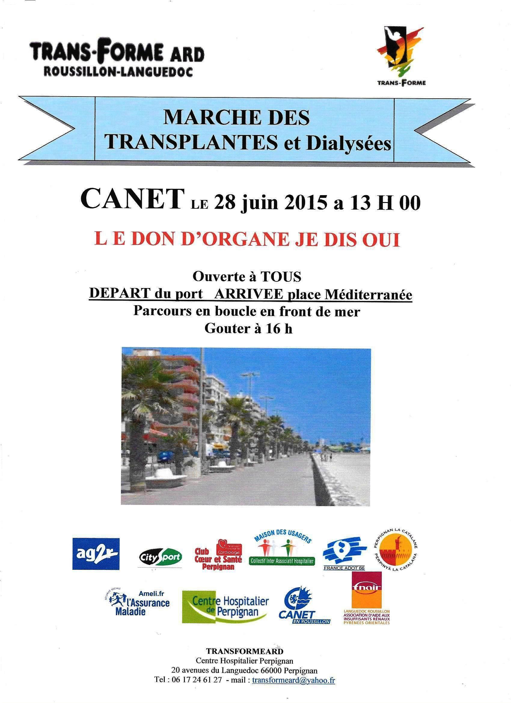 Marche des transplantés et dialysés au port de Canet