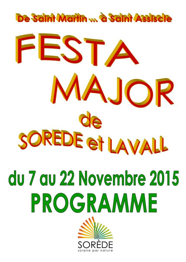 Festa Major de Lavall, programme du 7 aux 22 novembres sur Sorède