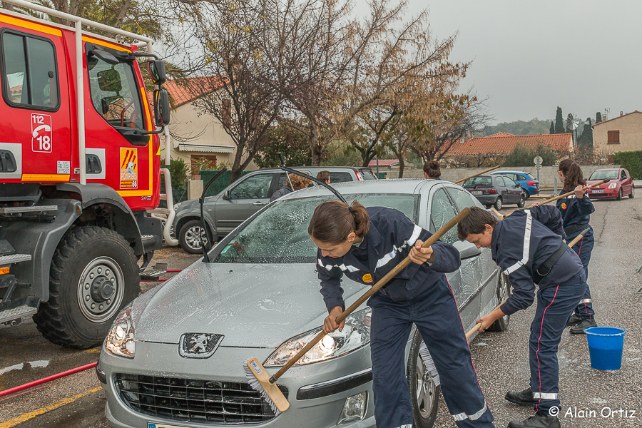 Les jeunes sapeurs-pompiers de Vinça se sont mouillés pour le Téléthon !