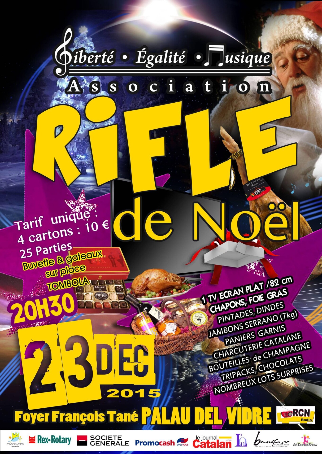 L’association Liberté Egalité Musique organise une grande rifle de Noël à Palau del Vidre