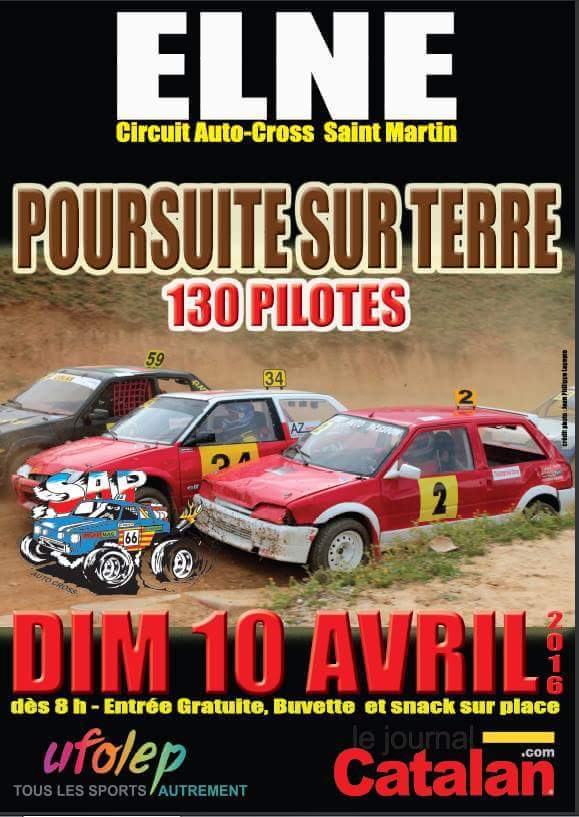 Affiche Auto Cross UFOLEP, Elne avril 2016