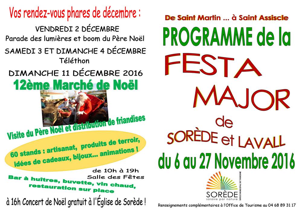 Programme de la Festa Major de Sorède