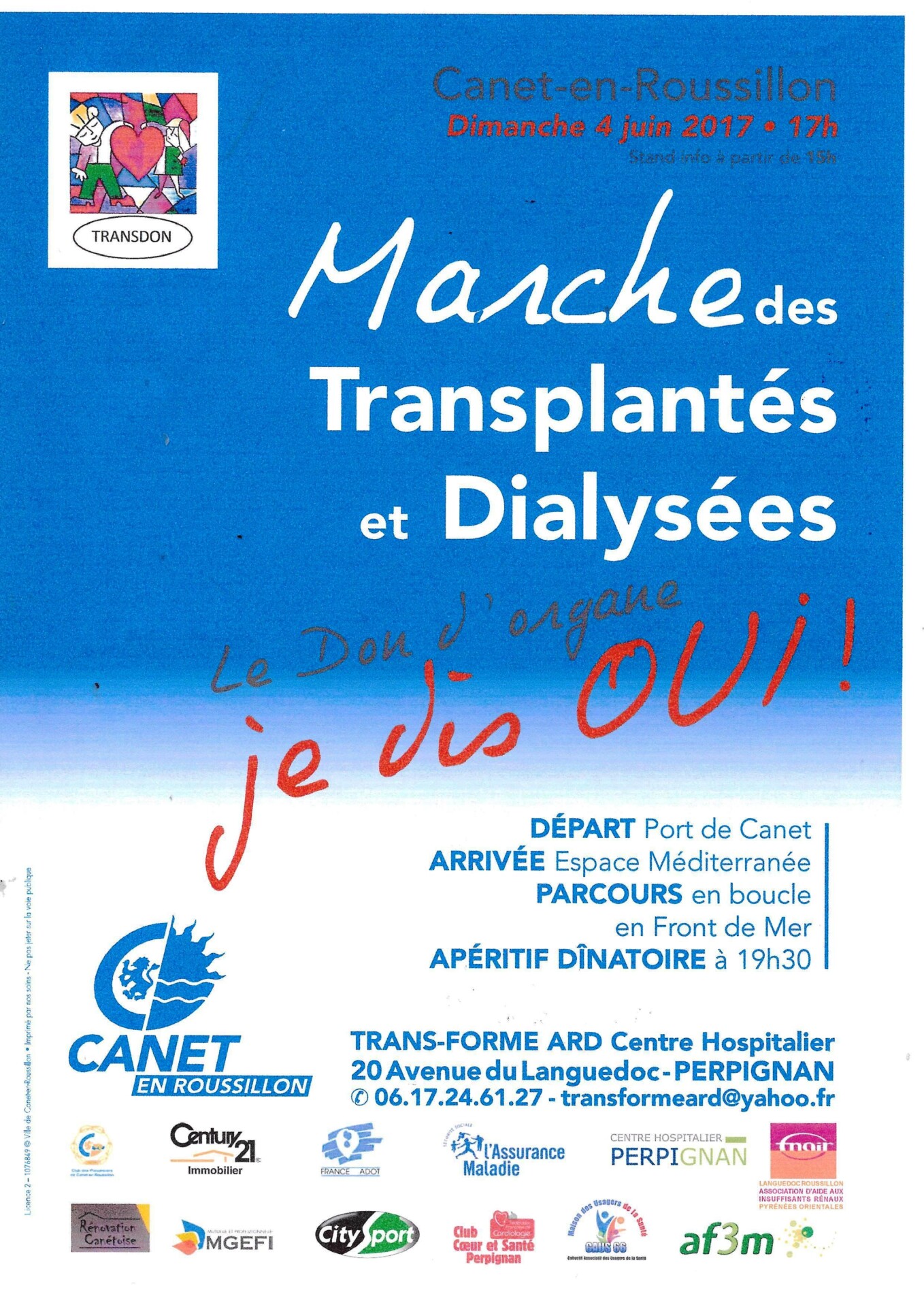 Marche des Transplantés et Dialysées à Canet en Roussillon