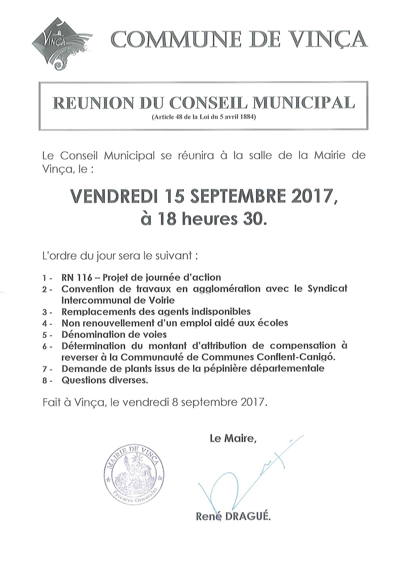 Information mairie de Vinça