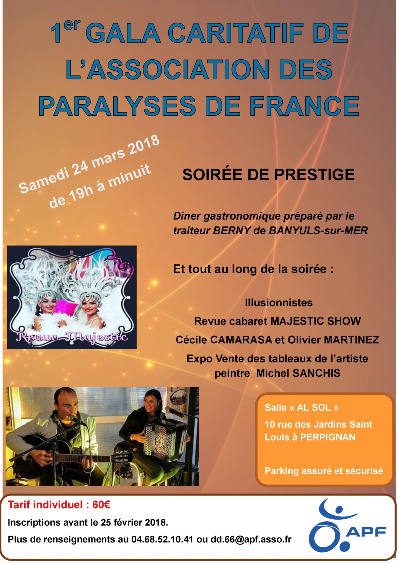 L’association des paralyses de france  organise son 1er Gala caritatif à Perpignan