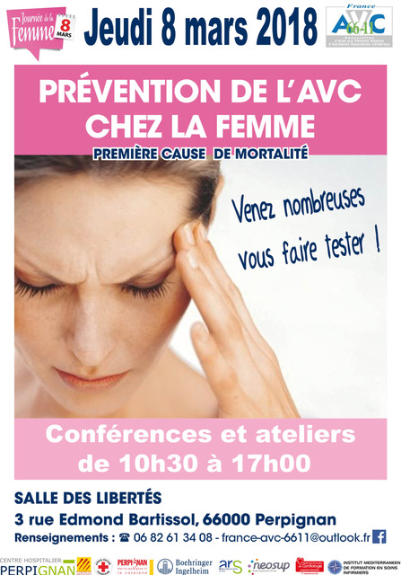 Journée de Prévention de l’AVC chez la Femme le 8 mars 2018 à Perpignan