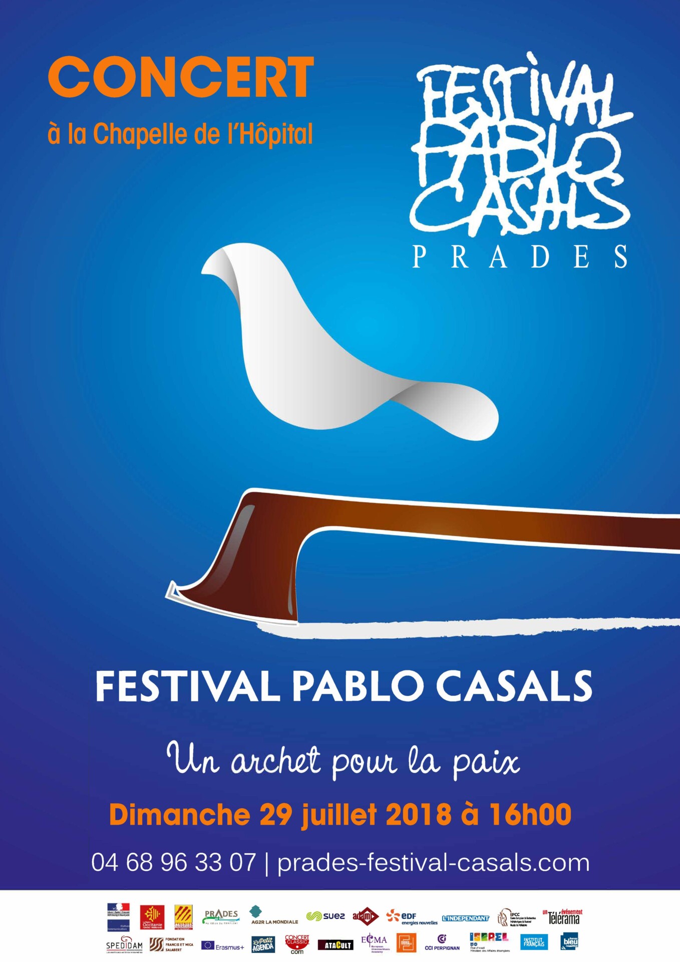 Concert à la chapelle du CHG de Perpignan et festival Pablo Casals de Prades du 26 juillet au 13 août 2018