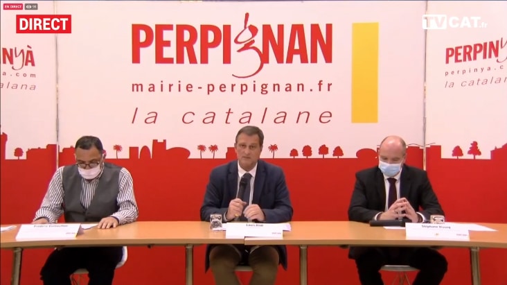 Perpignan : Louis Aliot présente la plateforme de vente en ligne « Ma Ville mon shopping » sur TVCAT