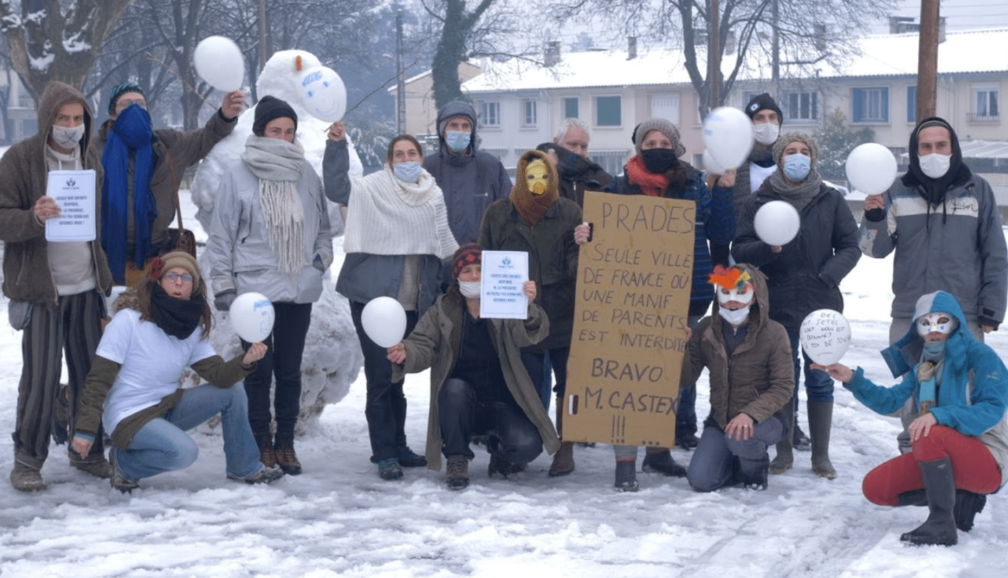 Manifestation du collectif Bas les masques 66 interdite à Prades