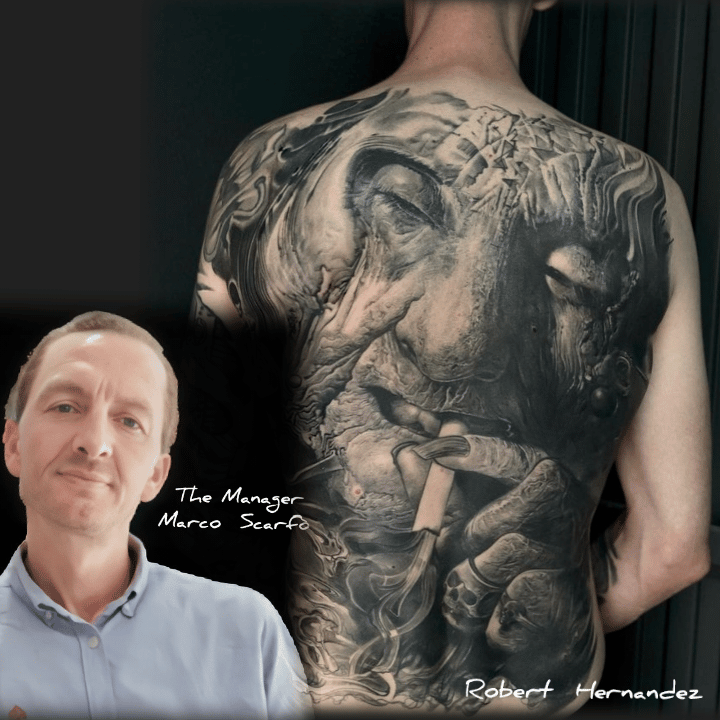 Robert Hernandez, meilleur artiste tatoueur au monde du réalisme en noir, qui sera présent dans mon studio, événement exclusif à Perpignan