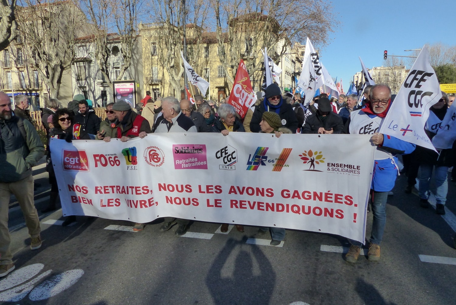 Les manifestants étaient plus nombreux à Perpignan pour battre le pavé à cette seconde manifestation contre la réforme des retraites.