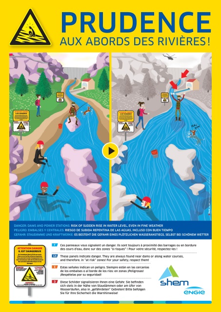 Grandes vacances : attention à la montée des eaux à l'aval des ouvrages hydroélectriques de la SHEM