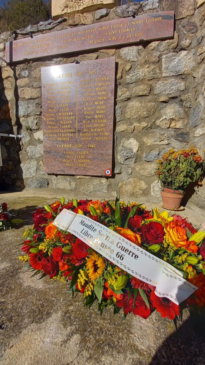 La commune de Fontpédrouse est le seul monument pacifiste des Pyrénées-Orientales où est inscrit 