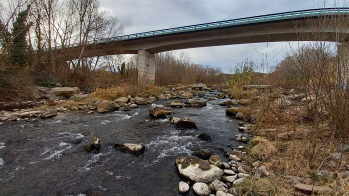 La Têt au pont d'Ille sur Têt déjà en étiage sévère en plein mois de février 2024