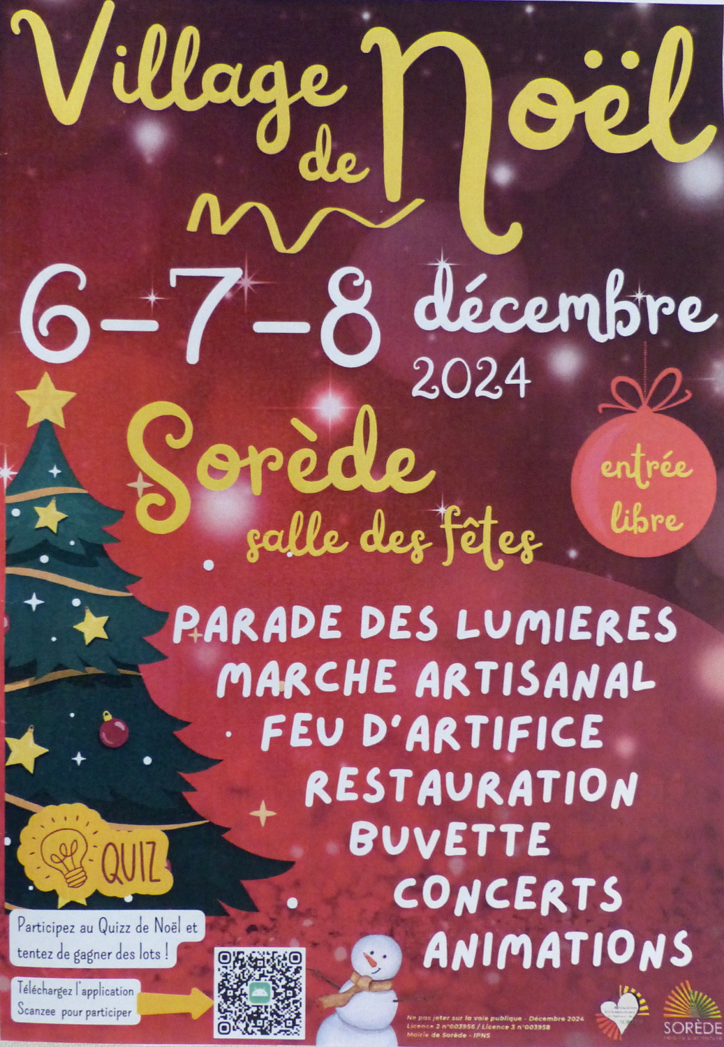 3 jours de fêtes (6-7 et 8 décembre) au Village de Noël de Sorède