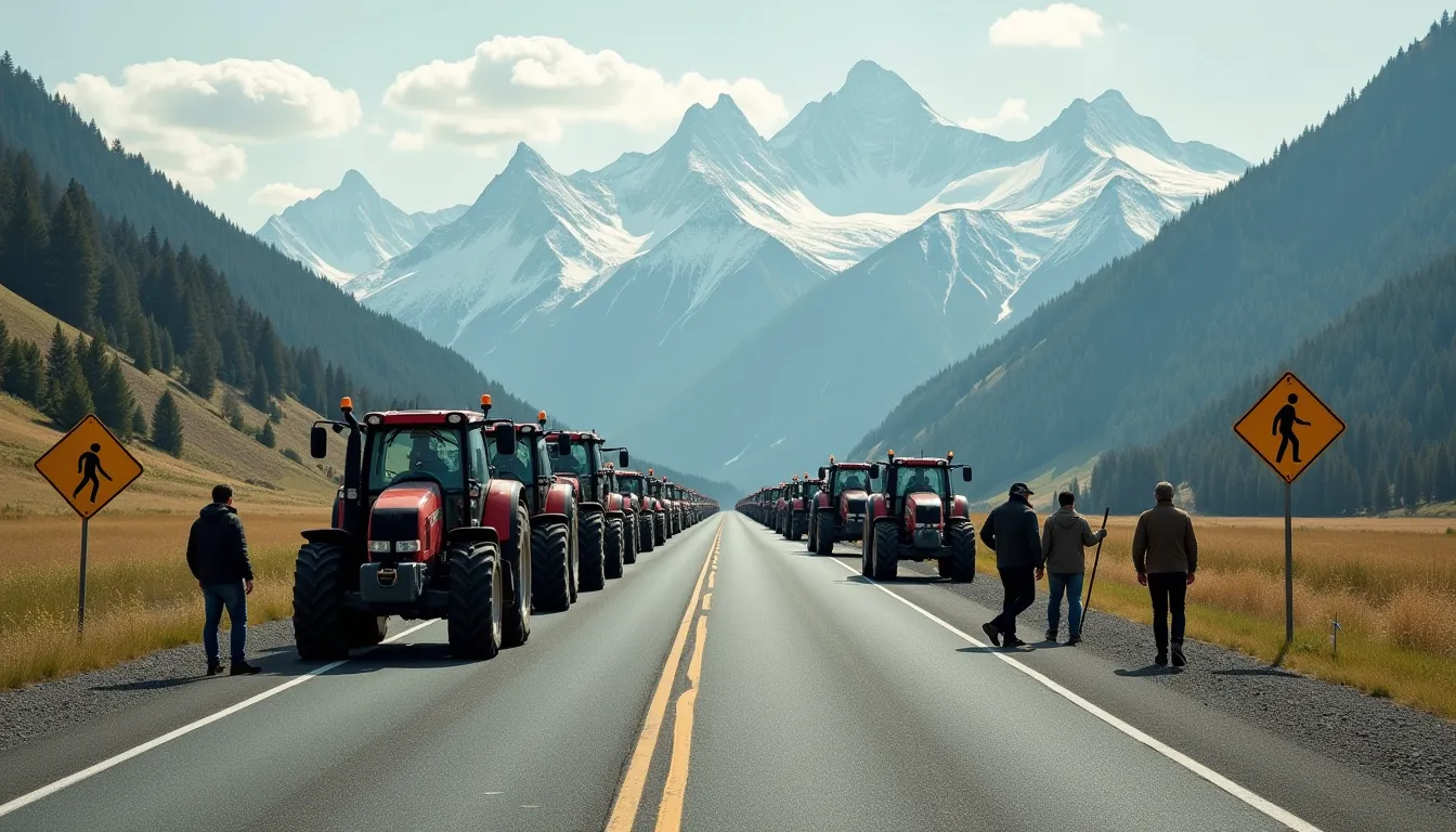 Agriculteurs en colère : barrages filtrants à la frontière franco-espagnole dans les Pyrénées