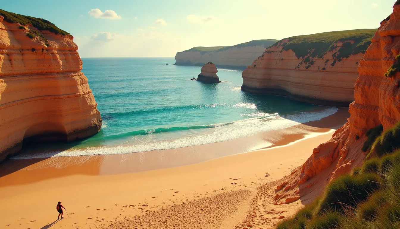 Pors-Péron : la plage secrète du Finistère aux falaises roses et 500 m de sable doré entre terre et mer