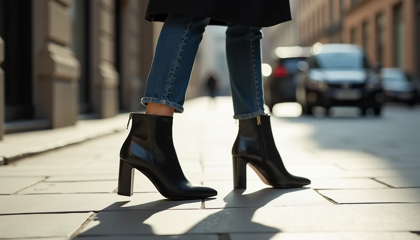 Ma paire de bottines noires minimalistes s’associe à 6 styles pour un dressing épuré