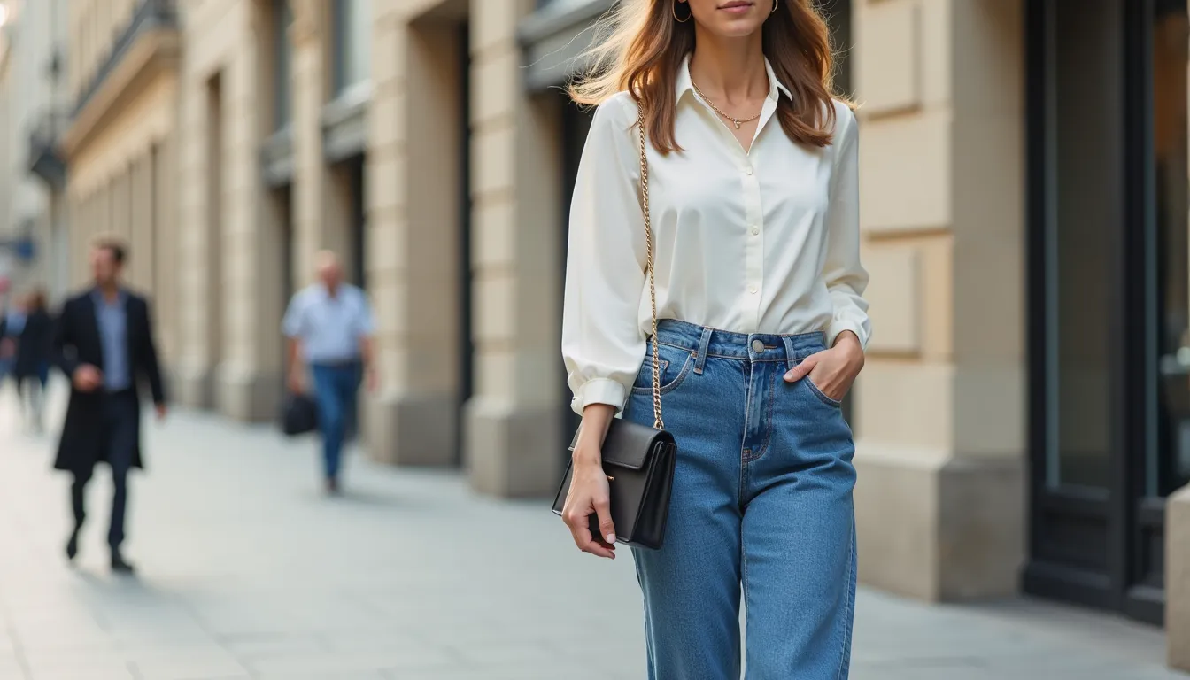 Le jean wide leg allonge ma silhouette de 5 cm et m’offre 3 looks élégants pour le printemps