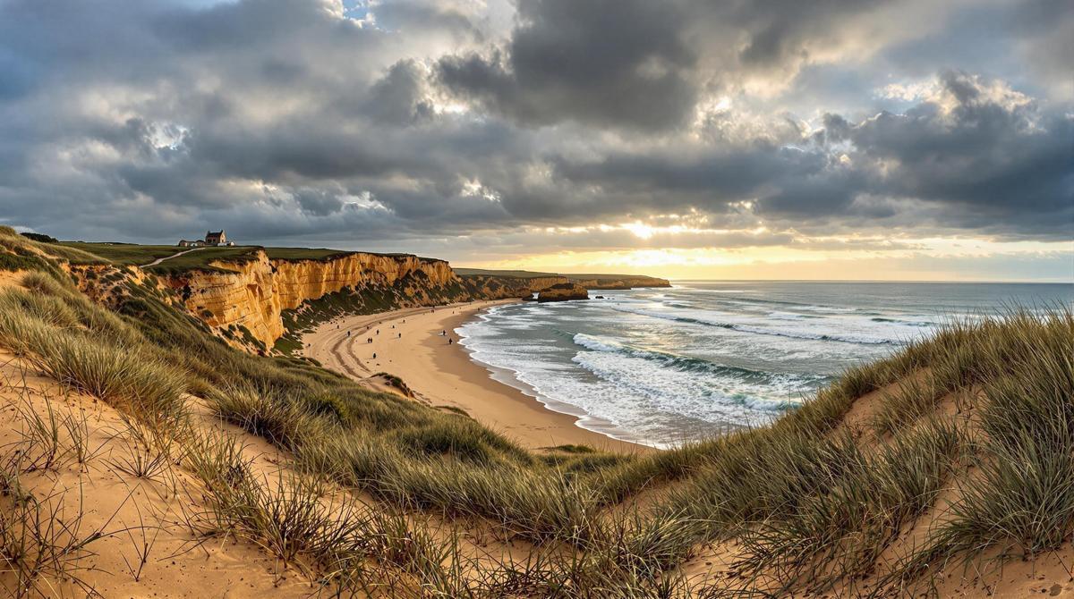 Cette plage bretonne de 1,6 km allie surf, nature préservée et vestiges antiques